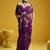 Purple munga cotton blend handloom weaving casual wear saree