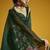 Green munga cotton blend handloom weaving casual wear saree