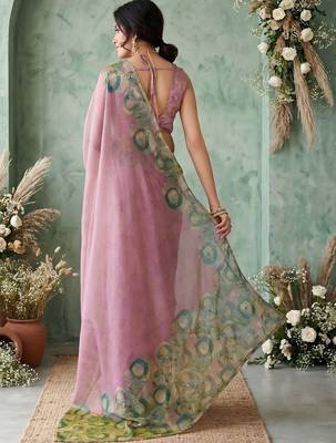rose ethnic motifs aari work poly chiffon saree 2