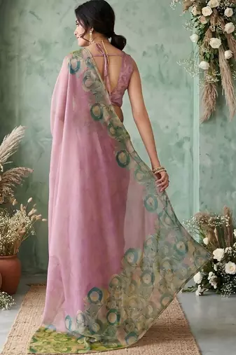 rose ethnic motifs aari work poly chiffon saree