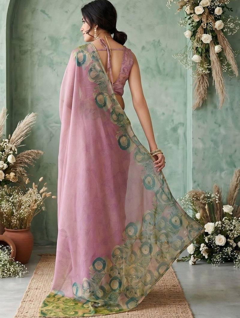 rose ethnic motifs aari work poly chiffon saree