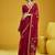 Red munga cotton blend handloom weaving casual wear saree