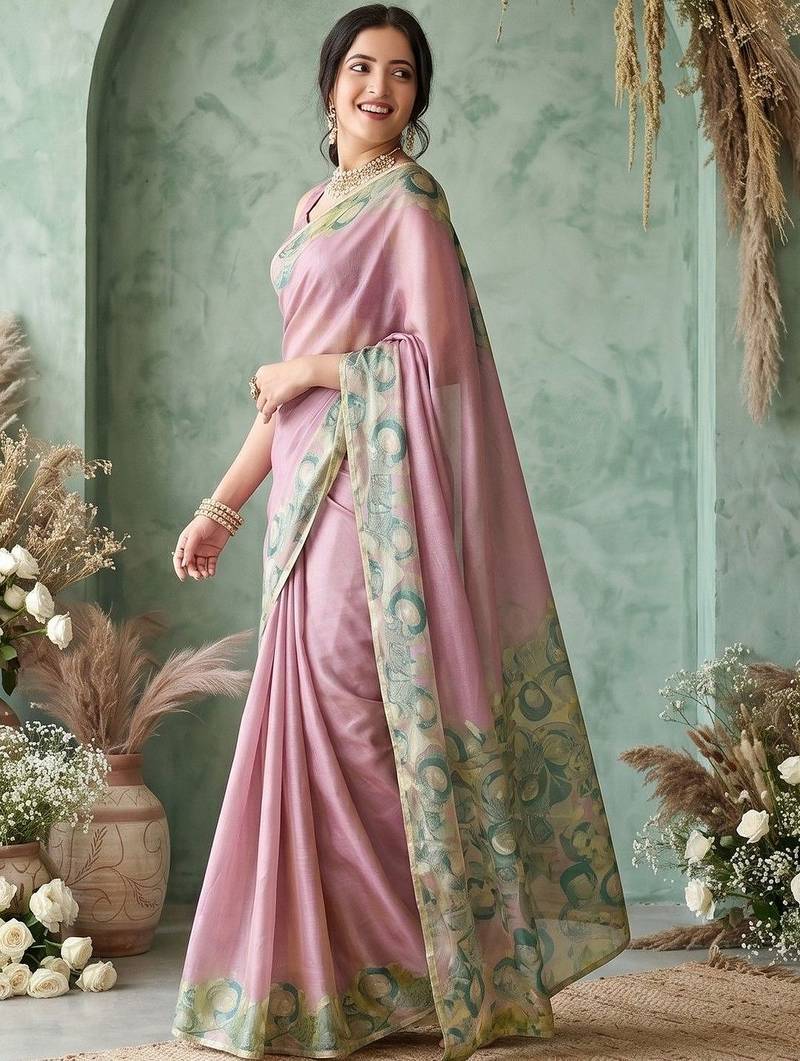 rose ethnic motifs aari work poly chiffon saree