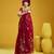 Red munga cotton blend handloom weaving casual wear saree