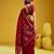 Red munga cotton blend handloom weaving casual wear saree