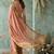 peach ethnic motifs aari work poly chiffon saree