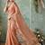 peach ethnic motifs aari work poly chiffon saree