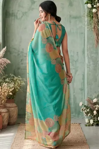 sea_green aari work poly chiffon saree
