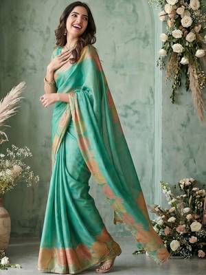 sea_green aari work poly chiffon saree 3