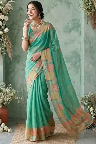 sea_green aari work poly chiffon saree
