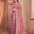 pink embellished embroidered organza saree