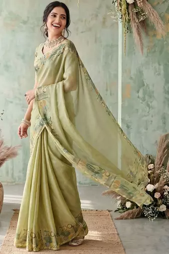 sea_green aari work poly chiffon saree