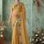 yellow poly chiffon saree
