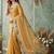 yellow poly chiffon saree
