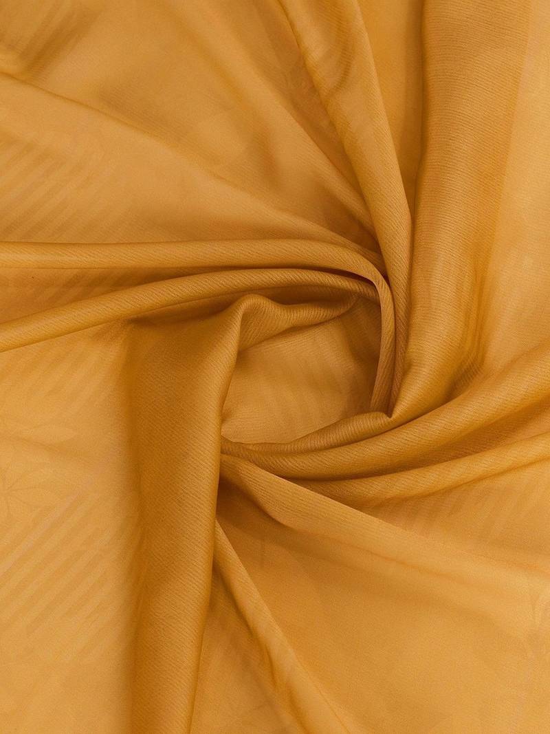 yellow poly chiffon saree