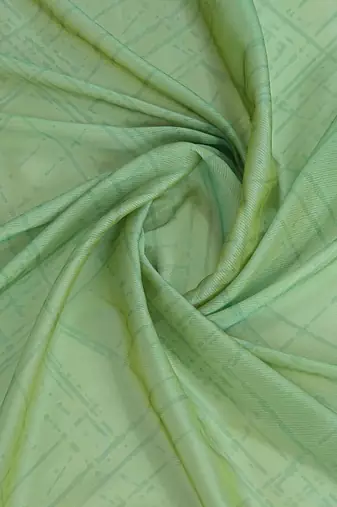 Sea green aari work poly chiffon saree