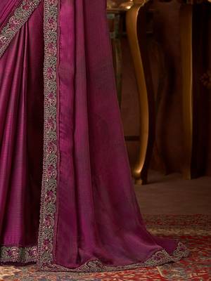 magenta embellished sequinned  saree 5