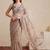 beige embellished embroidered net designer saree