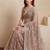 beige embellished embroidered net designer saree