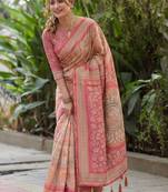 Multicolor ethnic motifs pure cotton saree