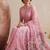 pink embellished embroidered net designer saree