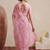 pink embellished embroidered net designer saree