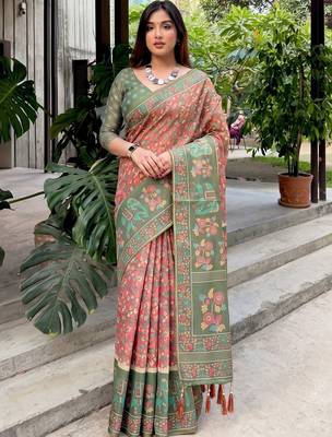 multicolor floral pure cotton saree 1