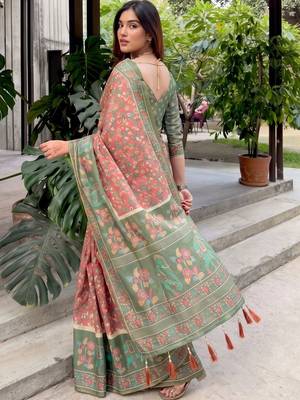 multicolor floral pure cotton saree 3