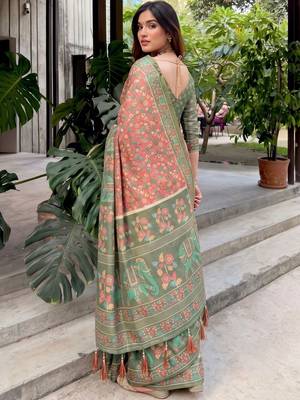 multicolor floral pure cotton saree 5