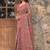brown floral printed pure cotton saree