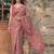 brown floral printed pure cotton saree