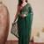 green embellished embroidered net designer saree