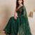 green embellished embroidered net designer saree