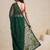 green embellished embroidered net designer saree