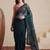 Teal embellished embroidered net designer saree