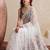 white embellished embroidered net designer saree