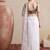 white embellished embroidered net designer saree