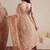peach embellished embroidered net designer saree