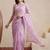 lavender embellished embroidered net designer saree