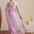 lavender embellished embroidered net designer saree