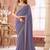 lavender sequinned pure georgette saree