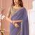 lavender sequinned pure georgette saree