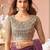Purple embellished sequinned pure georgette saree