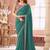 teal embellished sequinned pure georgette saree