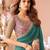 teal embellished sequinned pure georgette saree