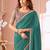 teal embellished sequinned pure georgette saree
