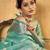 turquoise woven design zari saree