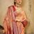 peach ethnic motifs zari saree with blouse piece