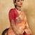 peach ethnic motifs zari saree with blouse piece