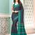 Navy blue ethnic motifs poly crepe bagru saree